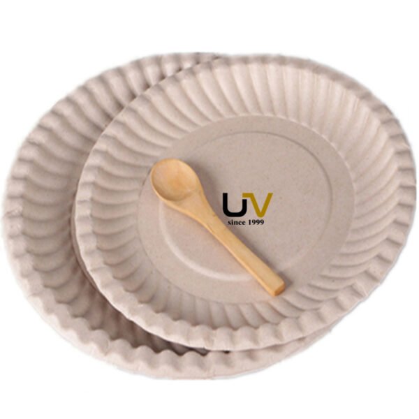 Round environmentall sugarcane bagasse plates