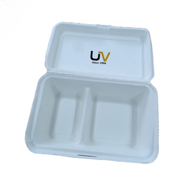 10inch x 6.5inch 2 compartments clamshell box