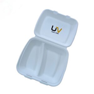 9inch x 7inch 2 compartments clamshell box