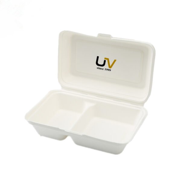 8 Inch Sugarcane Biodegradable 2 Compartment Meal Box