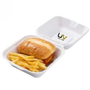 6 inch sugarcane biodegradable burger box