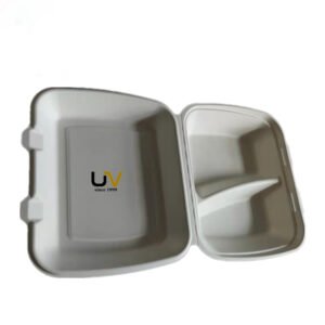 2 compartments compostable lunch box