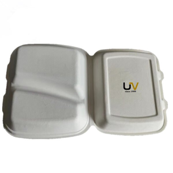 single use bagasse clamshell