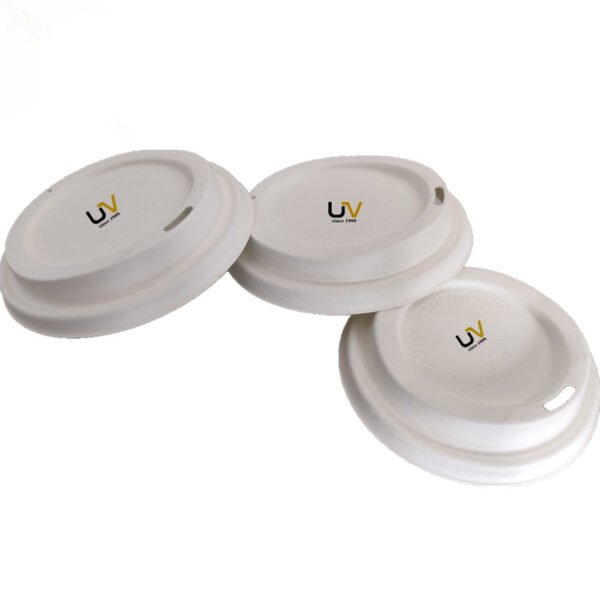 100% compostable 90mm bagasse sugarcane coffee cup lid