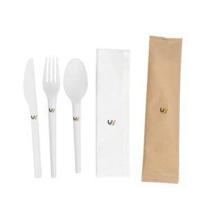 biodegradable cpla knife fork spoon and napkin sets